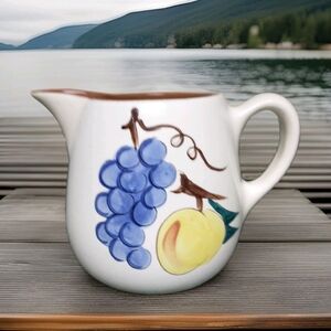 Vintage Stangl Pottery Pitcher w/Fruit Design 5  3/4" Tall